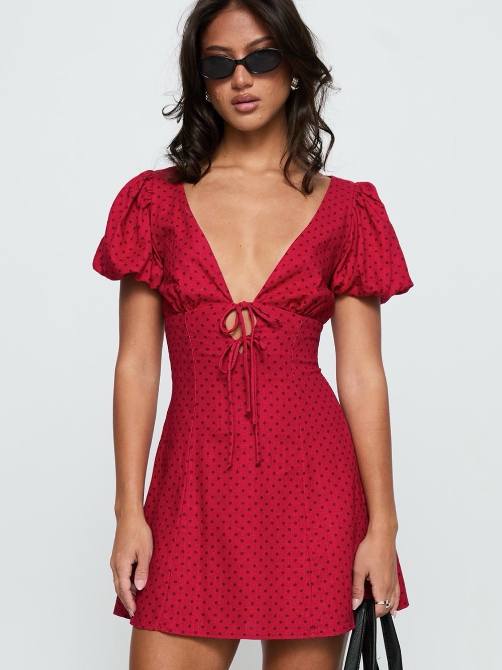 Princess Polly Red Polka Dot Mini Dress